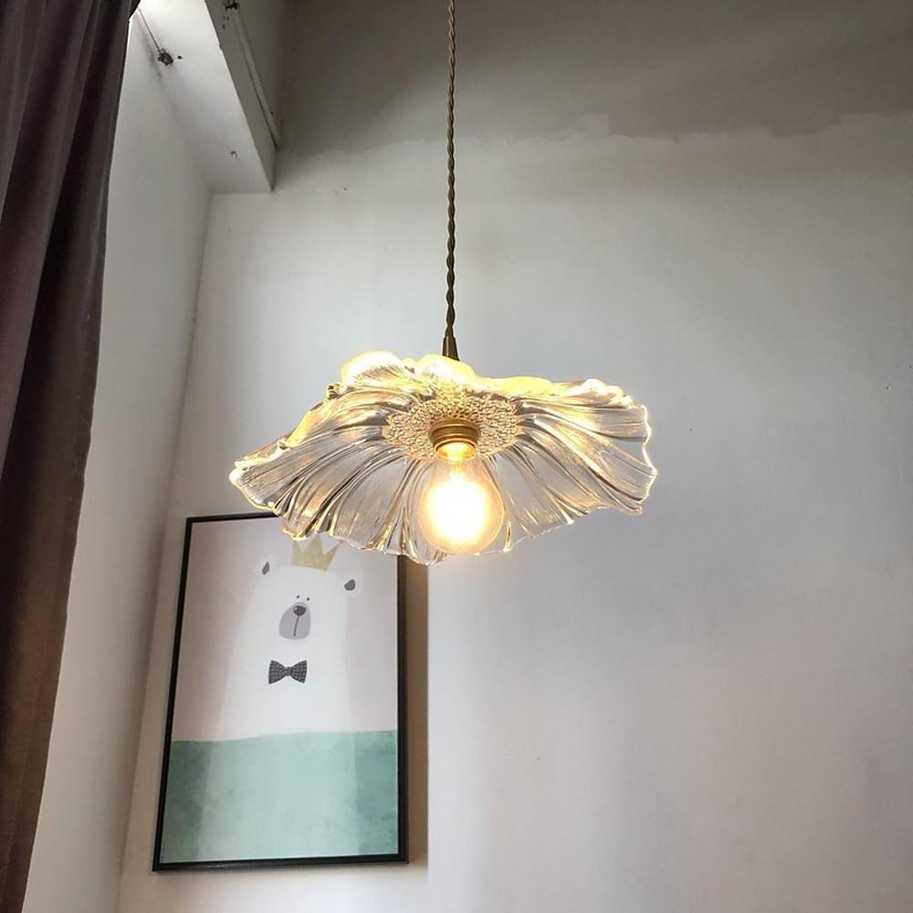 Flower Shape Glass Electroplated LED Nordic Pendant Lighting Ceiling Lights