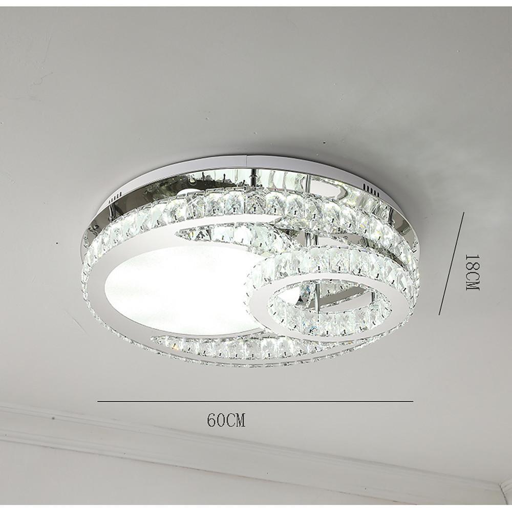 Overlapping Circles Crystal Stainless Steel Flush Mount LED Lights Ceiling Lights