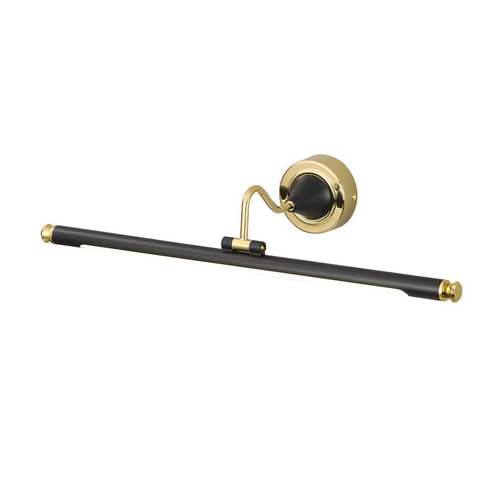 Bathroom Vanity Light Black and Gold Rotating Linear Light