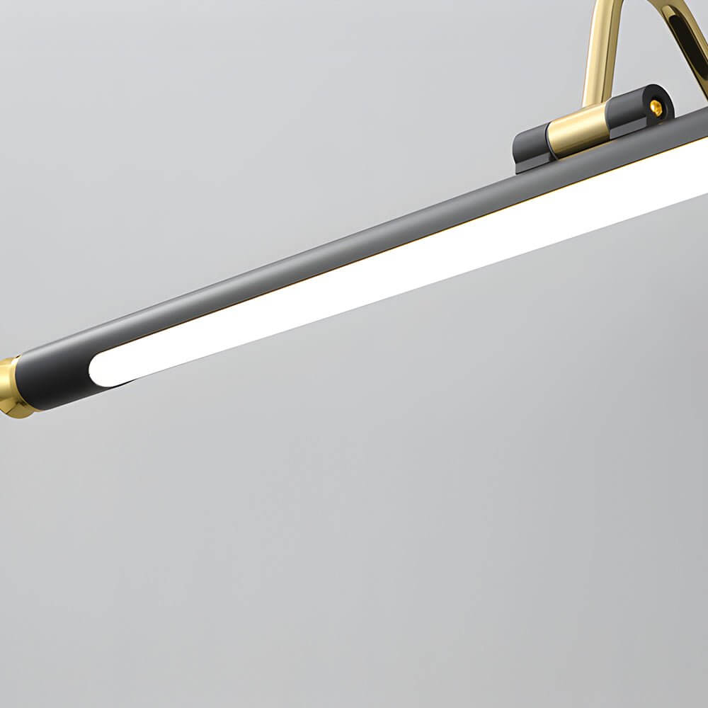 Bathroom Vanity Light Black and Gold Rotating Linear Light