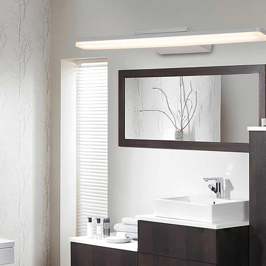 White Bathroom Vanity Light Minimalist Acrylic Contemporary Wall Light