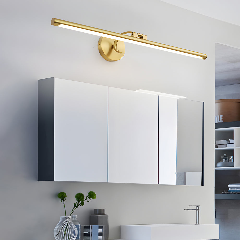 Bathroom Vanity Strip Lights Modern Rotating Copper Light