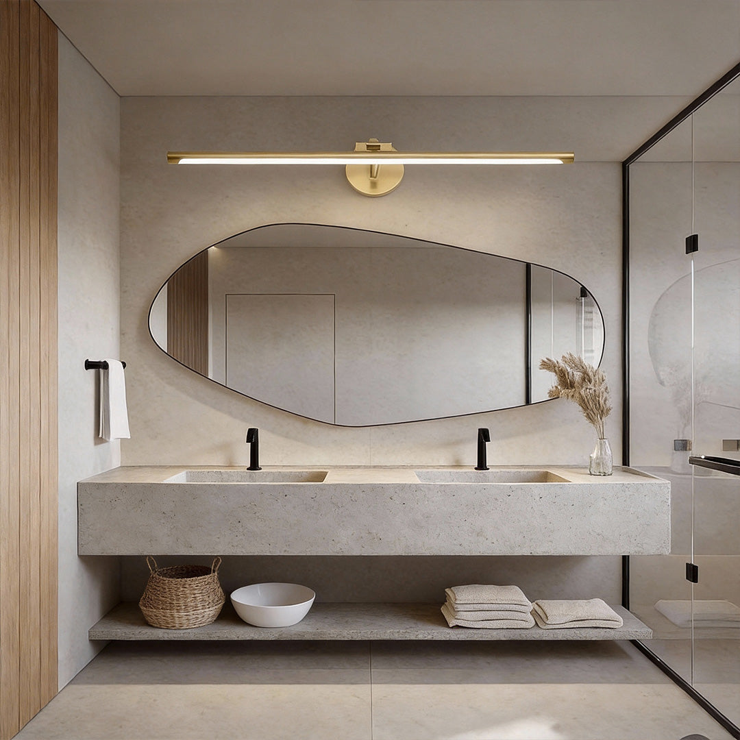 Bathroom Vanity Strip Lights Modern Rotating Copper Light