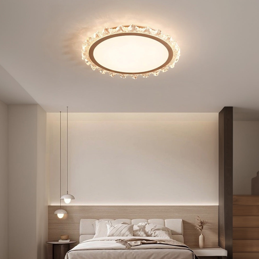 White Round LED Ceiling Light French wide-spectrum Ultra-Thin Flush Mount Light