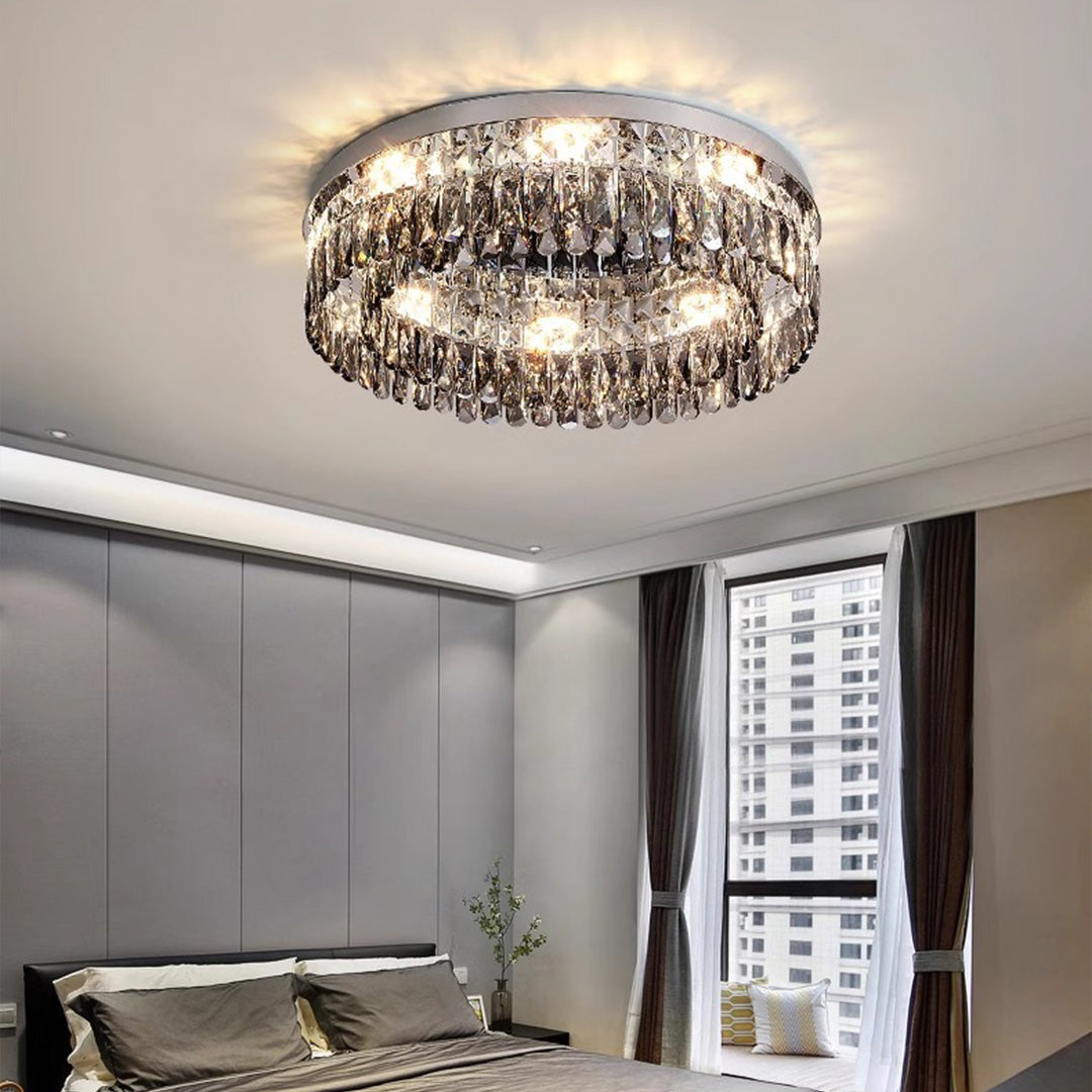 Ceiling Round LED Lights Luxury French Crystal Ceiling Light
