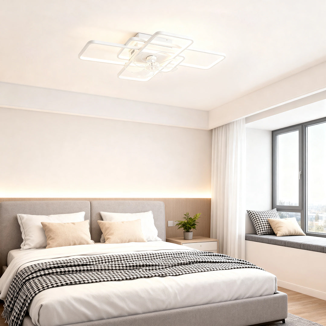Big Ceiling Fans with Lights Acrylic Shade Clear ABS Blade Fan Light