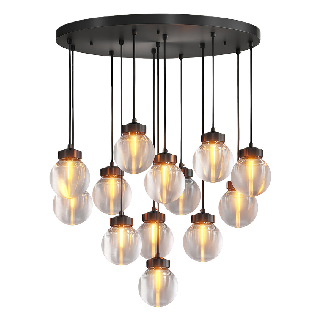 Modern Copper Chandelier Creative Luxury Glass Ceiling Light