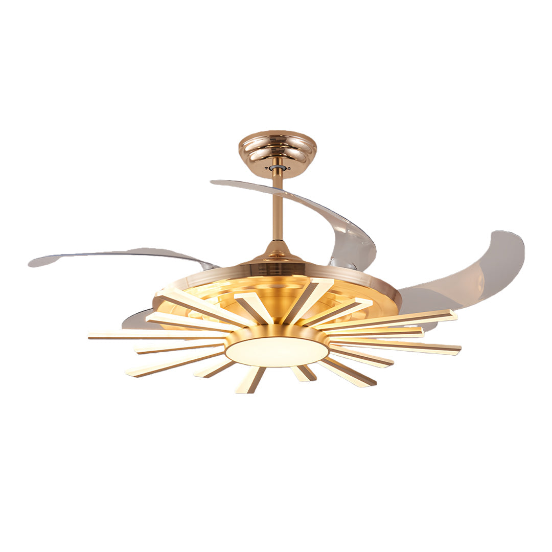 Modern Black Ceiling Fan with Light Luxury Multi-head Iron Body Light