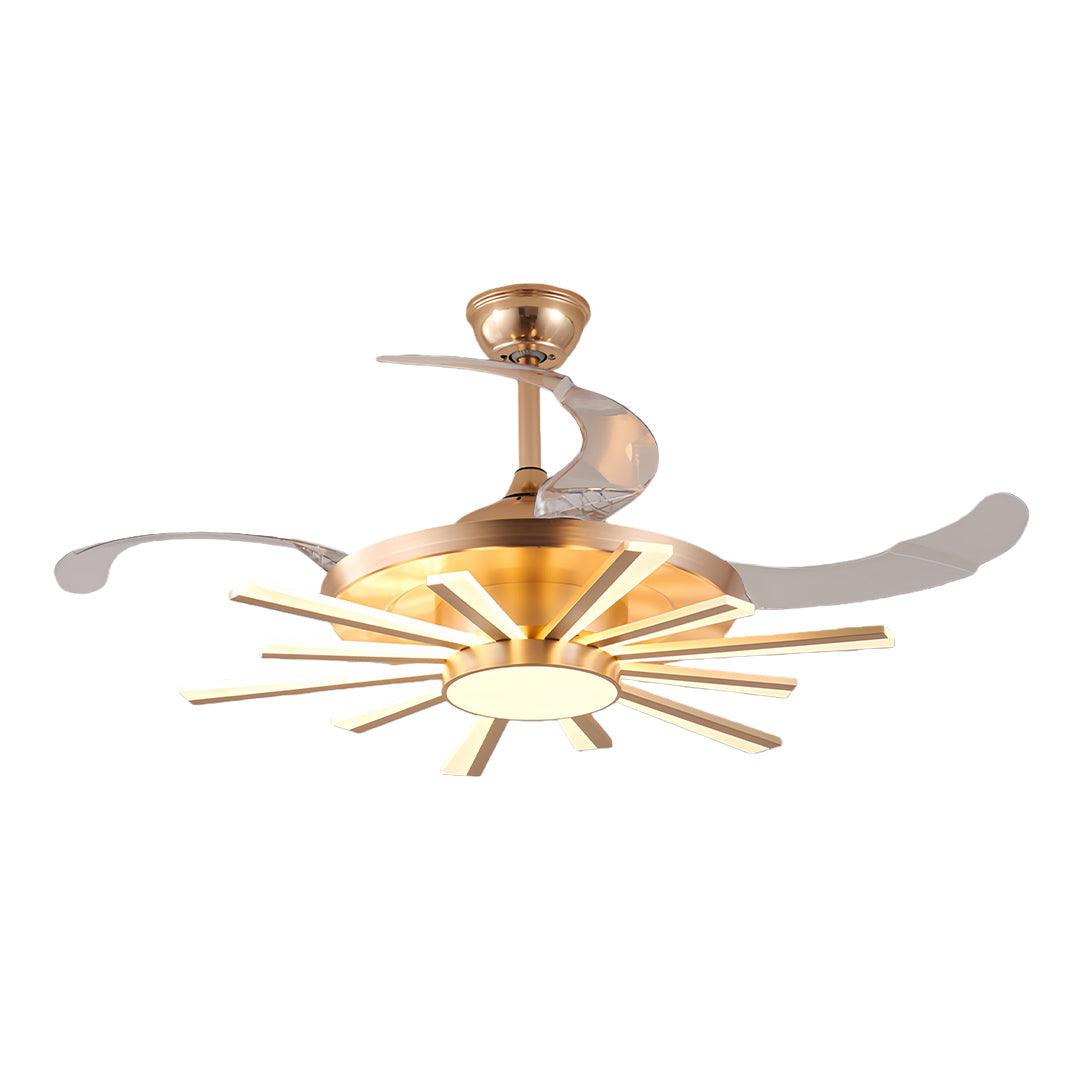 Modern Black Ceiling Fan with Light Luxury Multi-head Iron Body Light