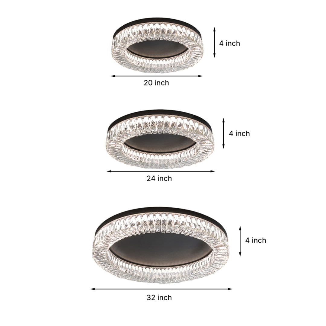 Black Ceiling Flush Mount Light Italian LED Round LED Lamp