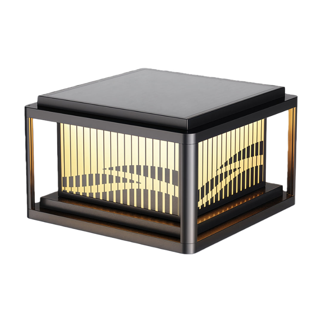 Contemporary Pillar Lights Waterproof Wave Pattern Lamp