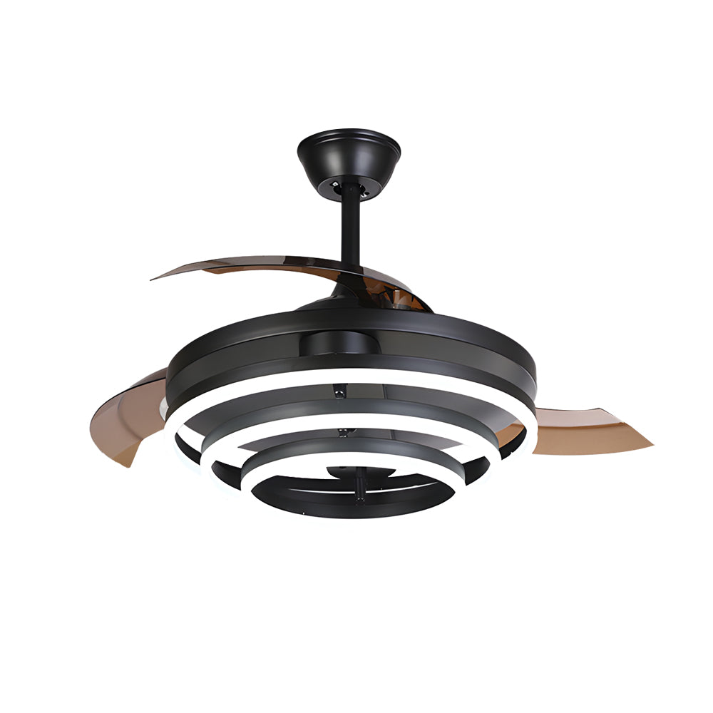 Black Fan with Light Modern Adjustable LED Metal Light