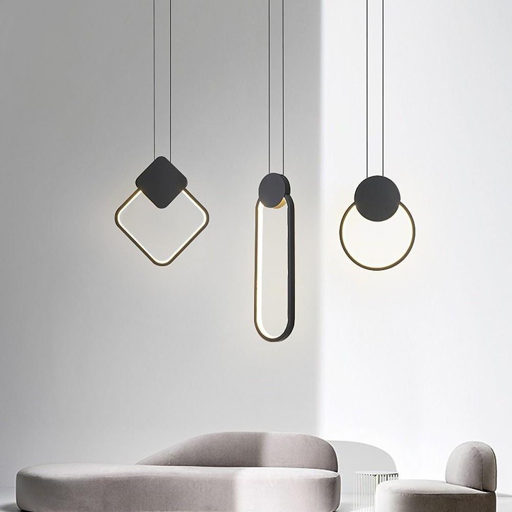 Black Geometric Pendant Light LED Modern Ceiling Light