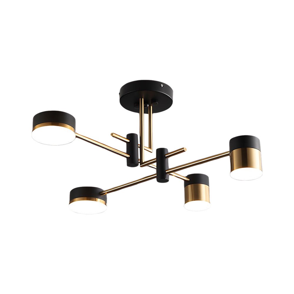Black and Gold Sputnik Ceiling Light Geometric Radial Light