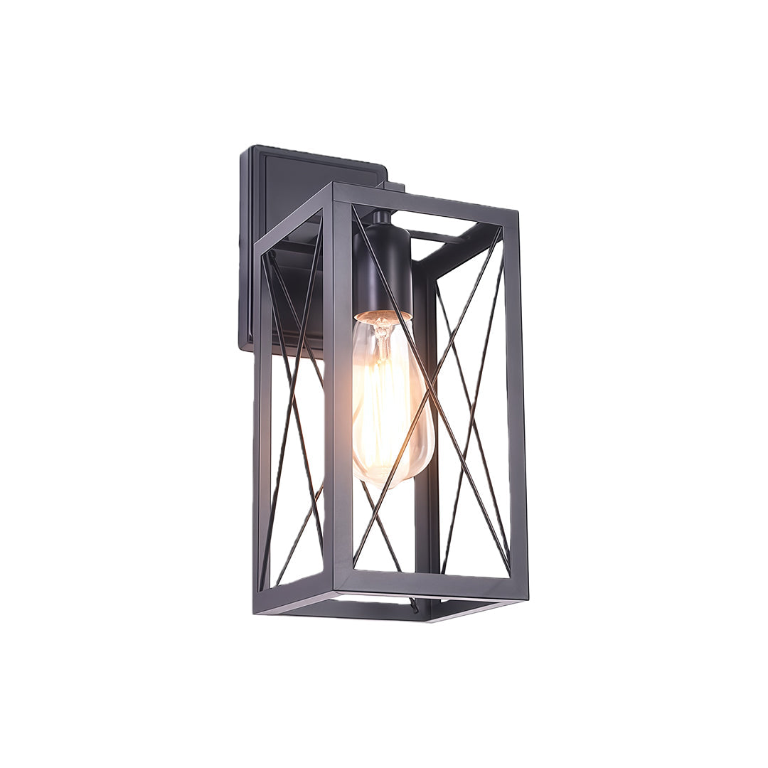 Lantern Wall Light American Black Industrial Cage Wall Lamp