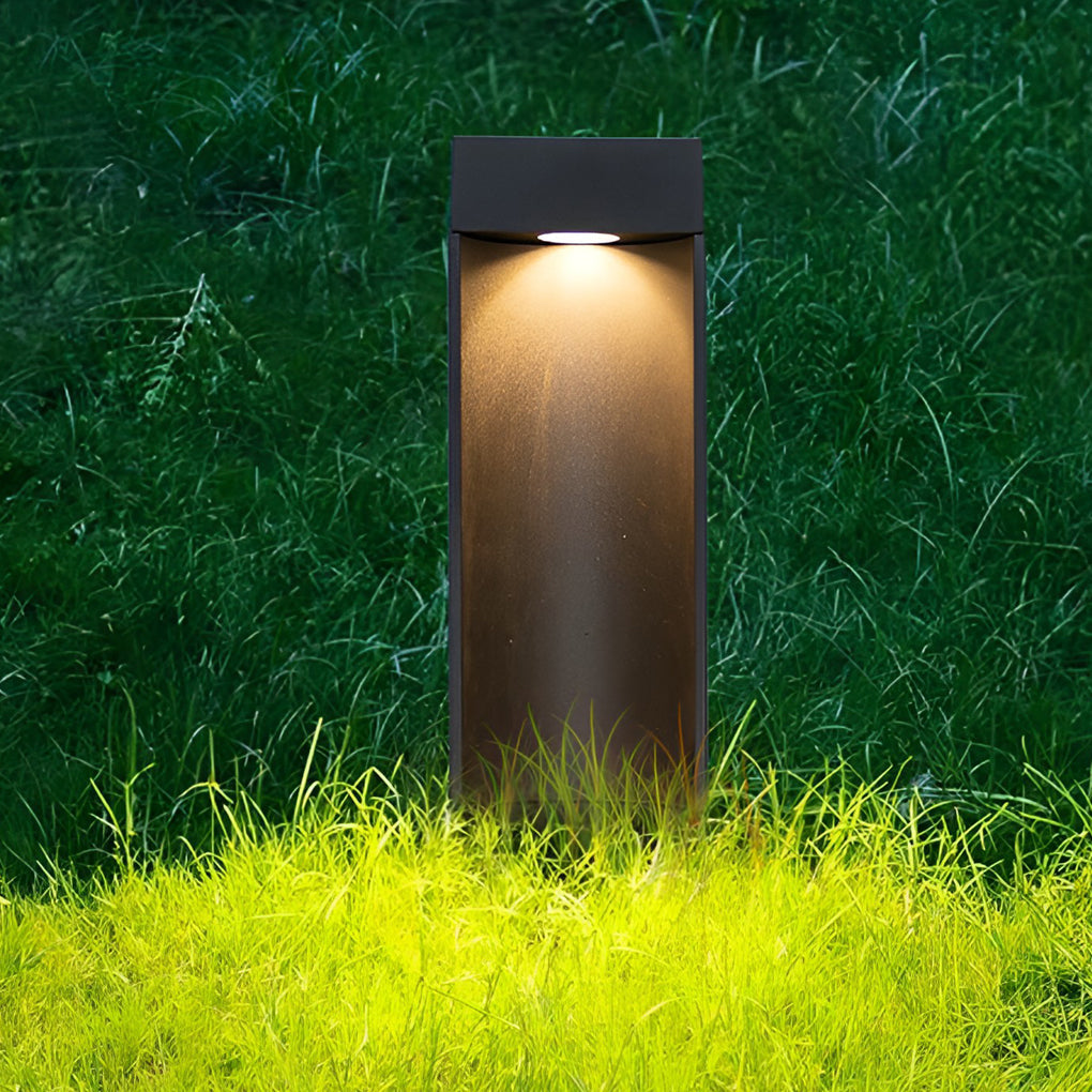 Bollard LED Lights Modern Black Outdoor Lawn Light