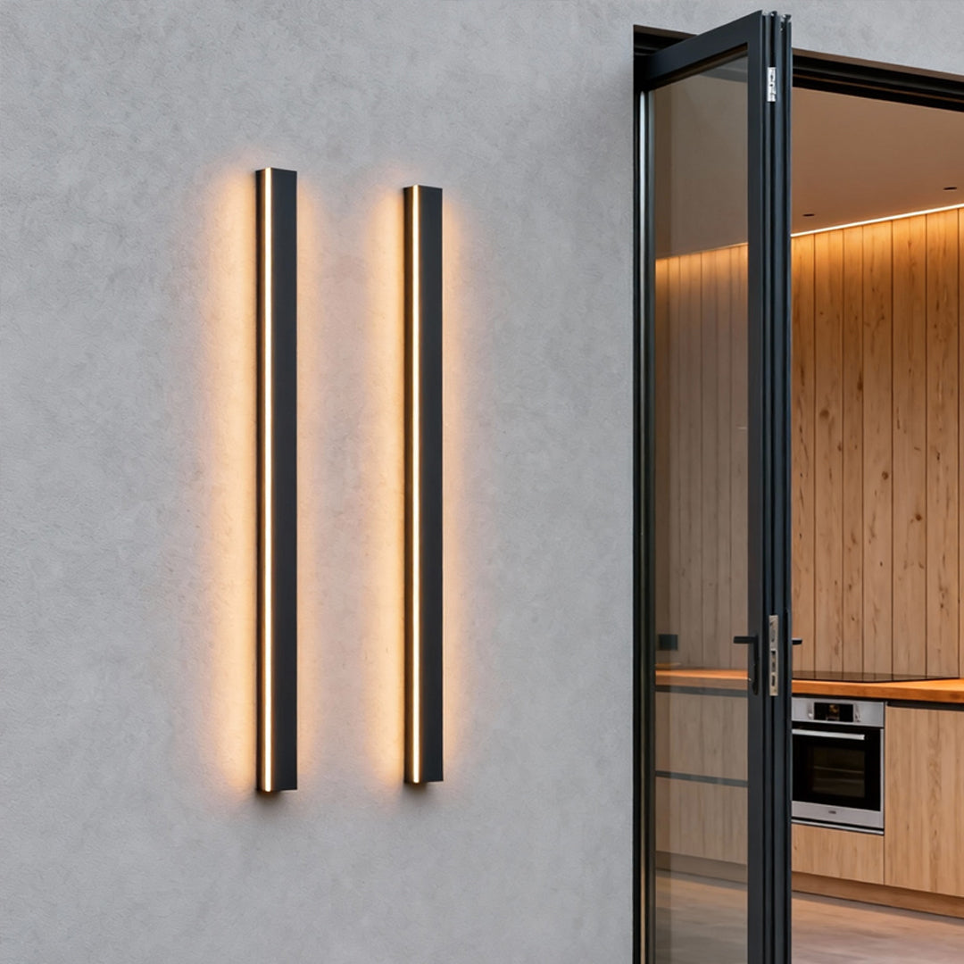 Black Linear Wall Light LED Modern Waterproof Outdoor Light
