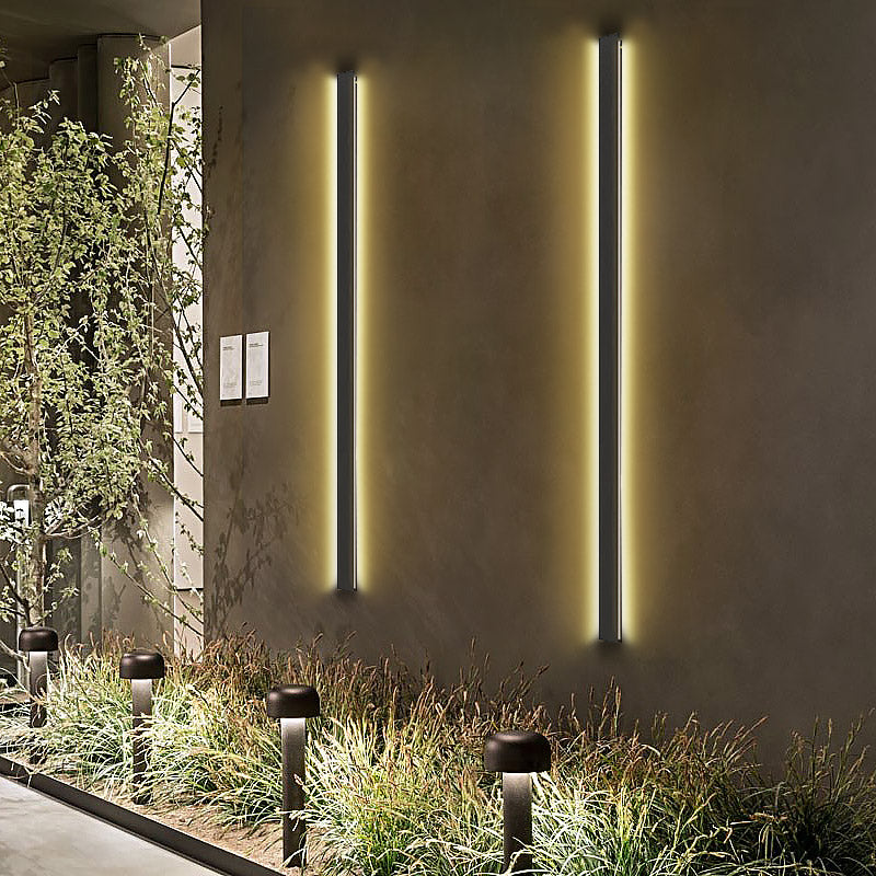Black Linear Wall Light LED Modern Waterproof Outdoor Light
