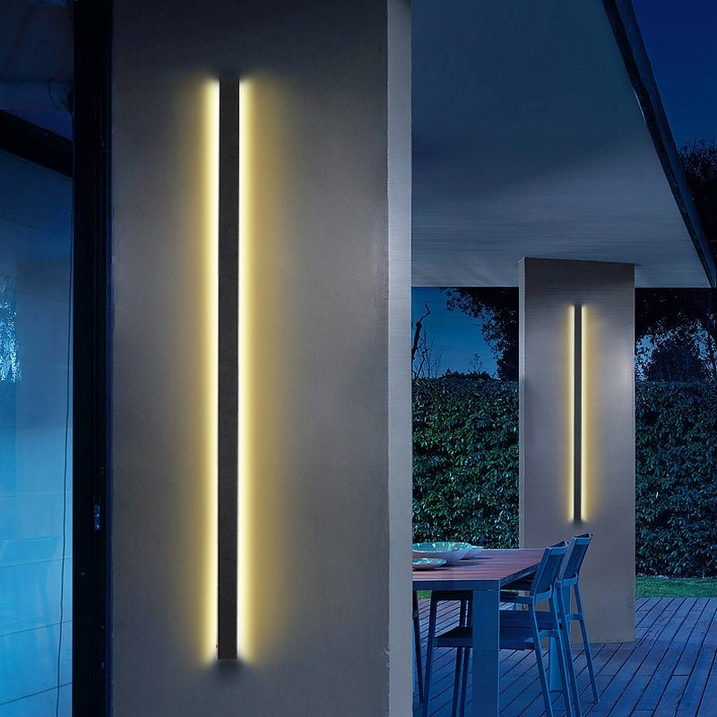 Black Linear Wall Light LED Modern Waterproof Outdoor Light