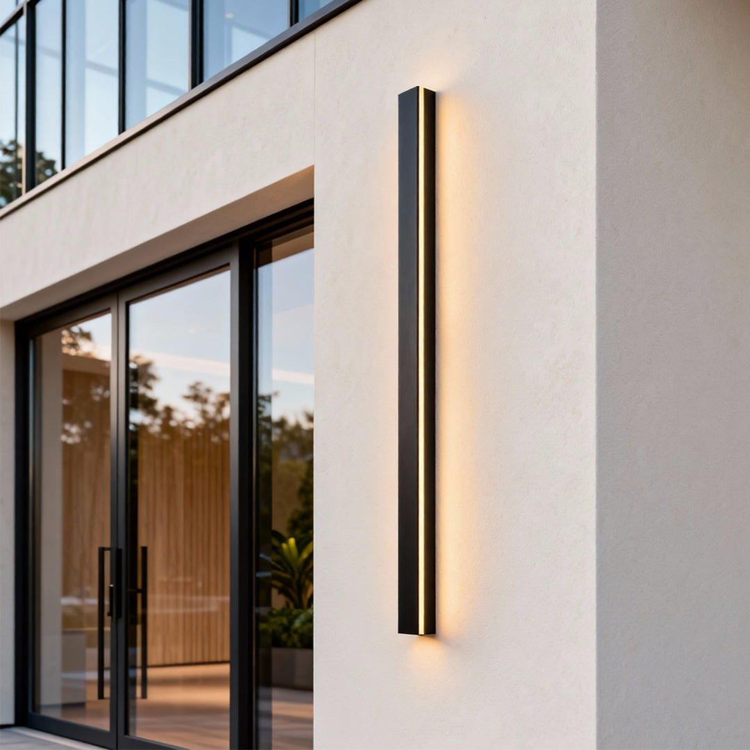 Black Linear Wall Light LED Modern Waterproof Outdoor Light