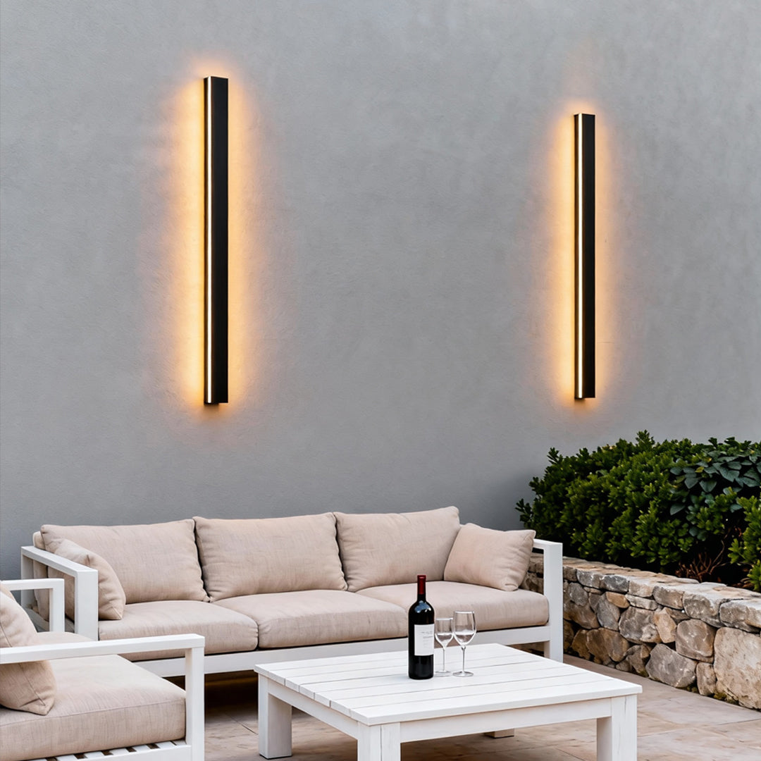 Black Linear Wall Light LED Modern Waterproof Outdoor Light