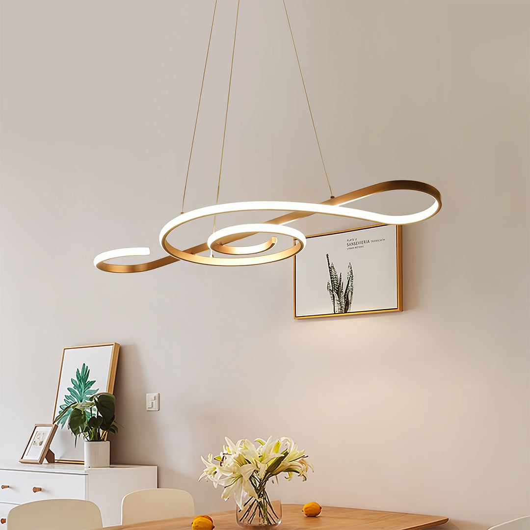 Unique Large Chandeliers Dimmable LED Simple Note Ceiling Light