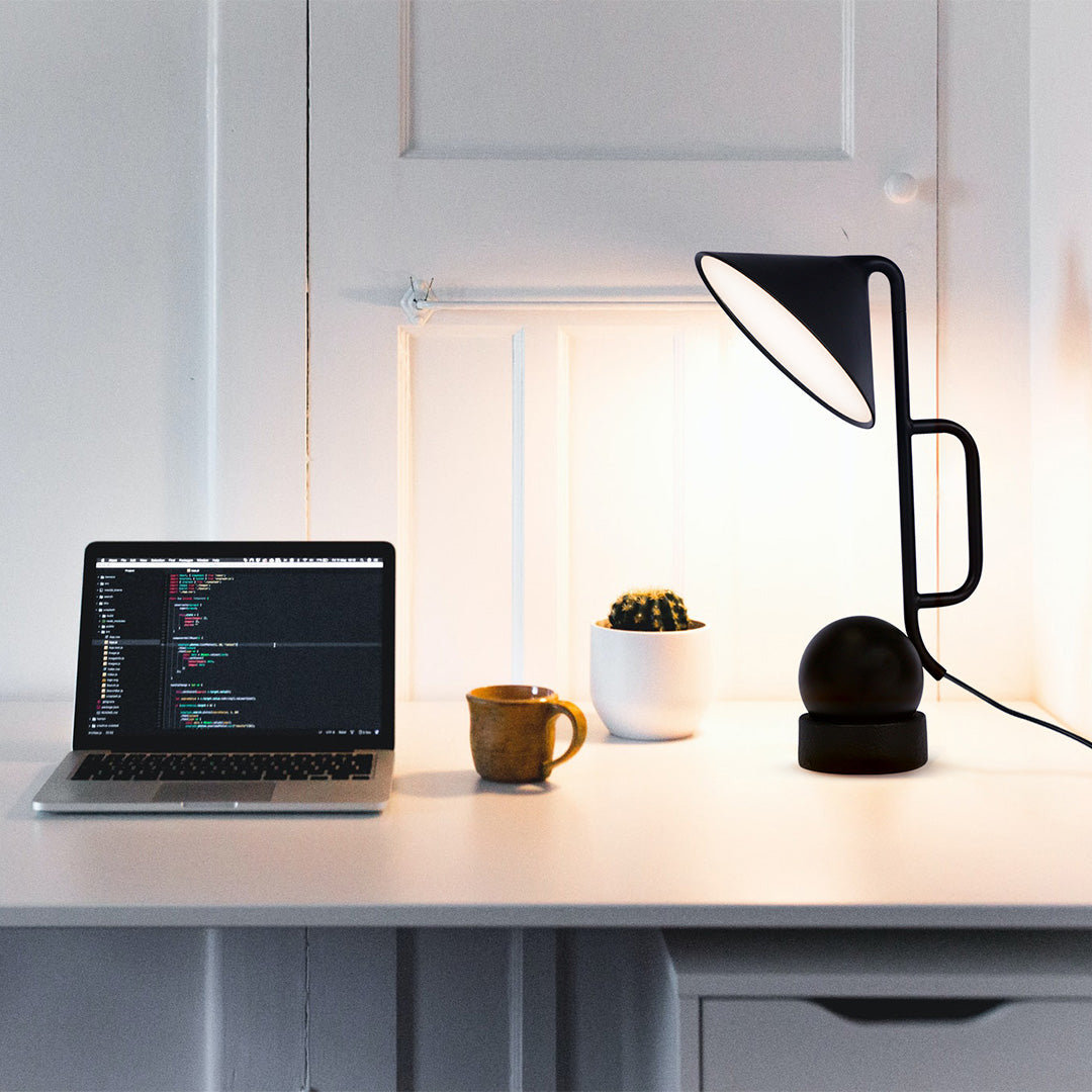 Black Metal Desk Lamp Creative LED Industrial Style Black Study Lamp