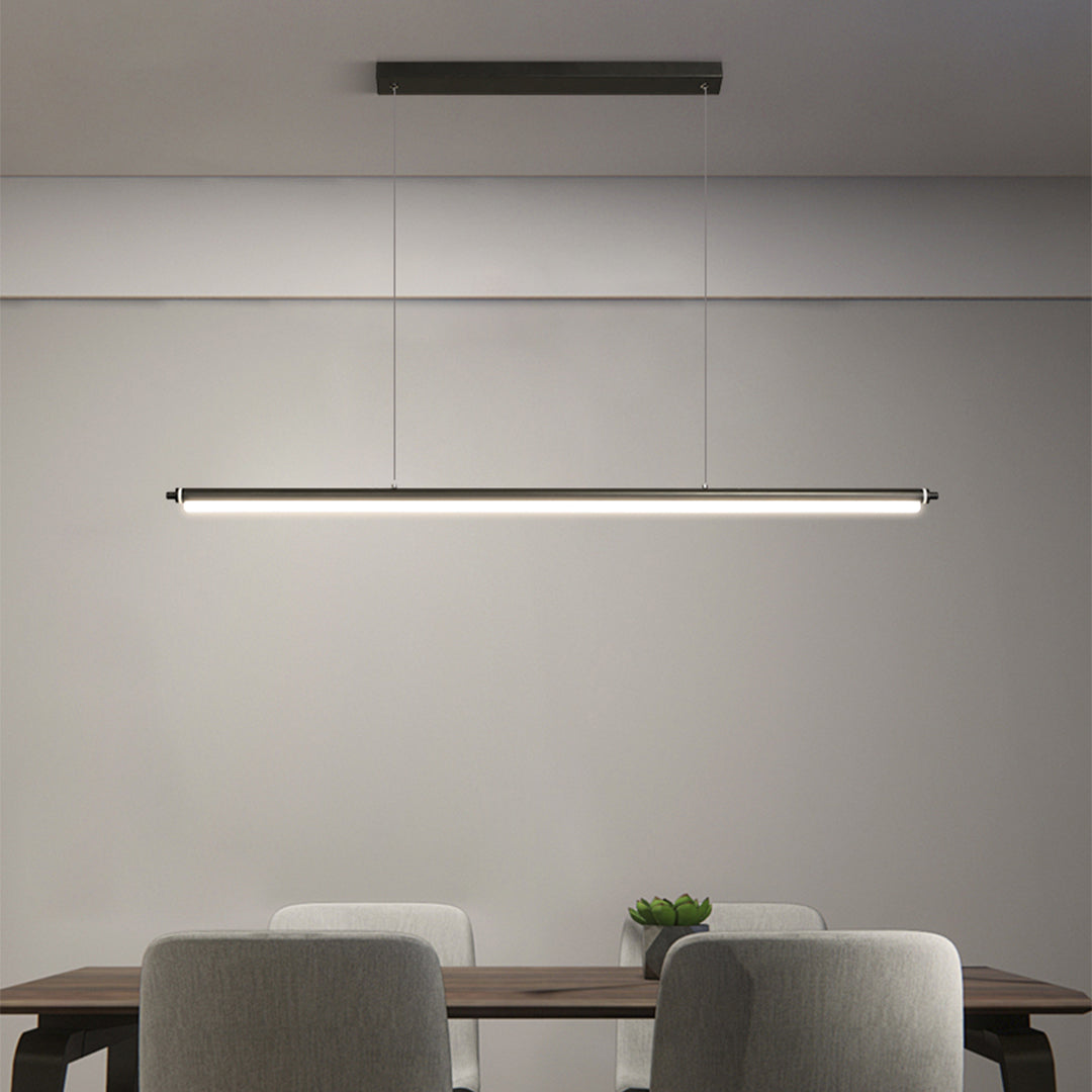 Black Metal Pendant Light Nordic Minimalist LED Linear Ceiling Light