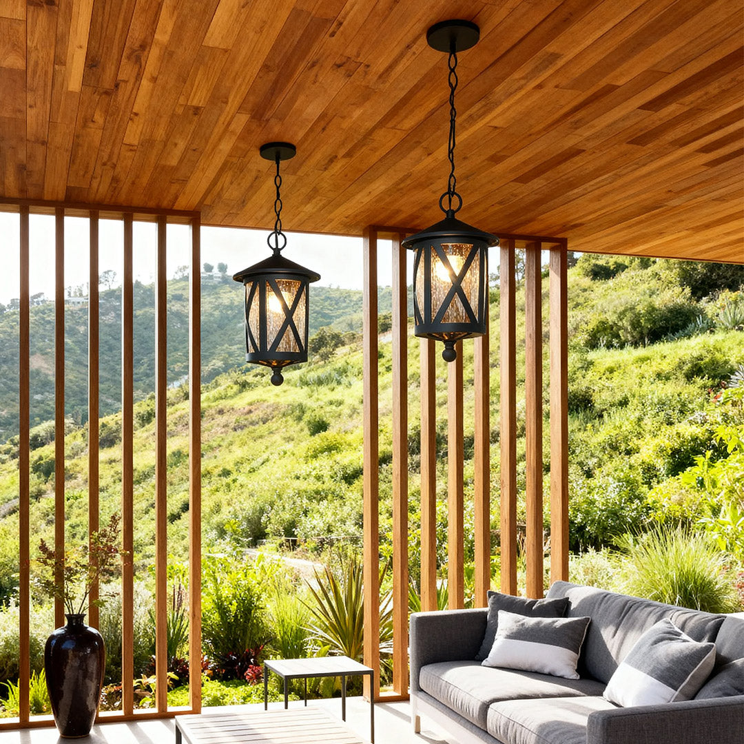 Black Outdoor Pendant Light Classic Adjustable Chain Ceiling Lights