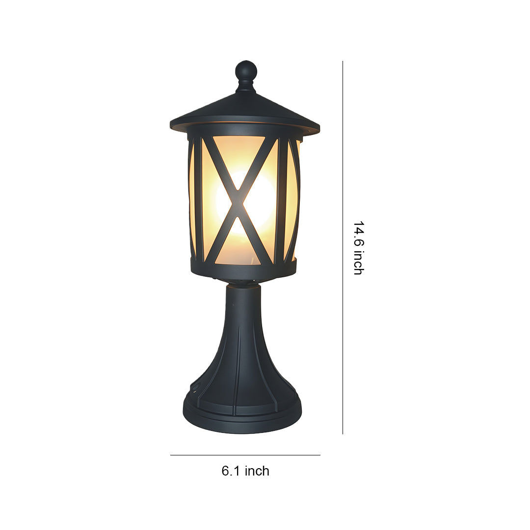 Black Outdoor Pillar Lights Waterproof LED Garden Light