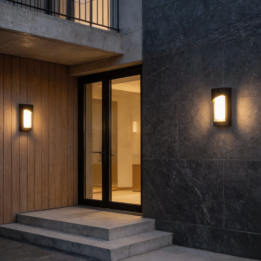 Black Outdoor Wall Light Modern Waterproof LED Light
