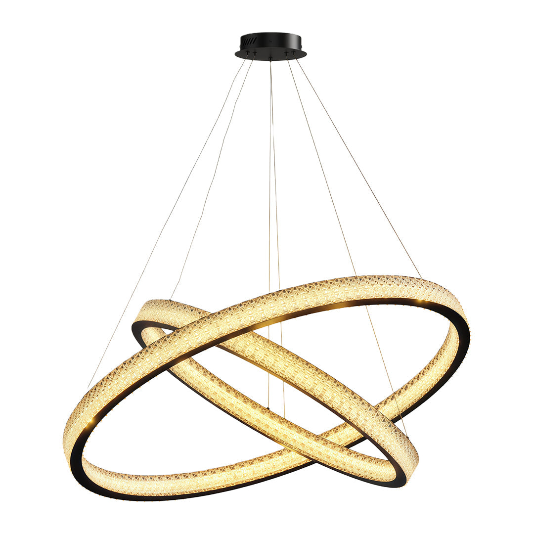 Circular Modern Chandelier Luxury Copper Ceiling Light