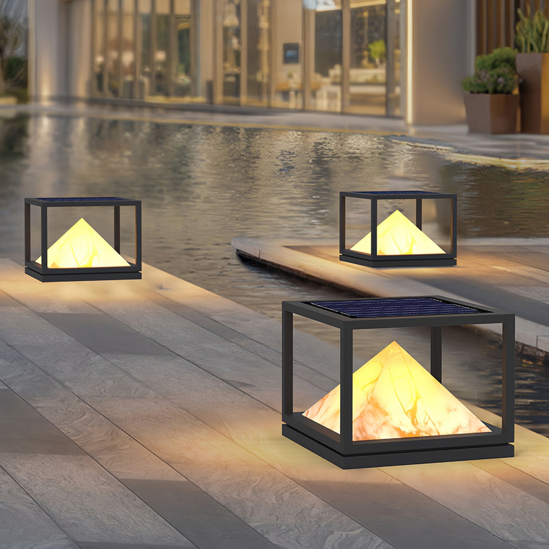 Light Pillar Design Outdoor Artificial Marble Courtyard Lamp