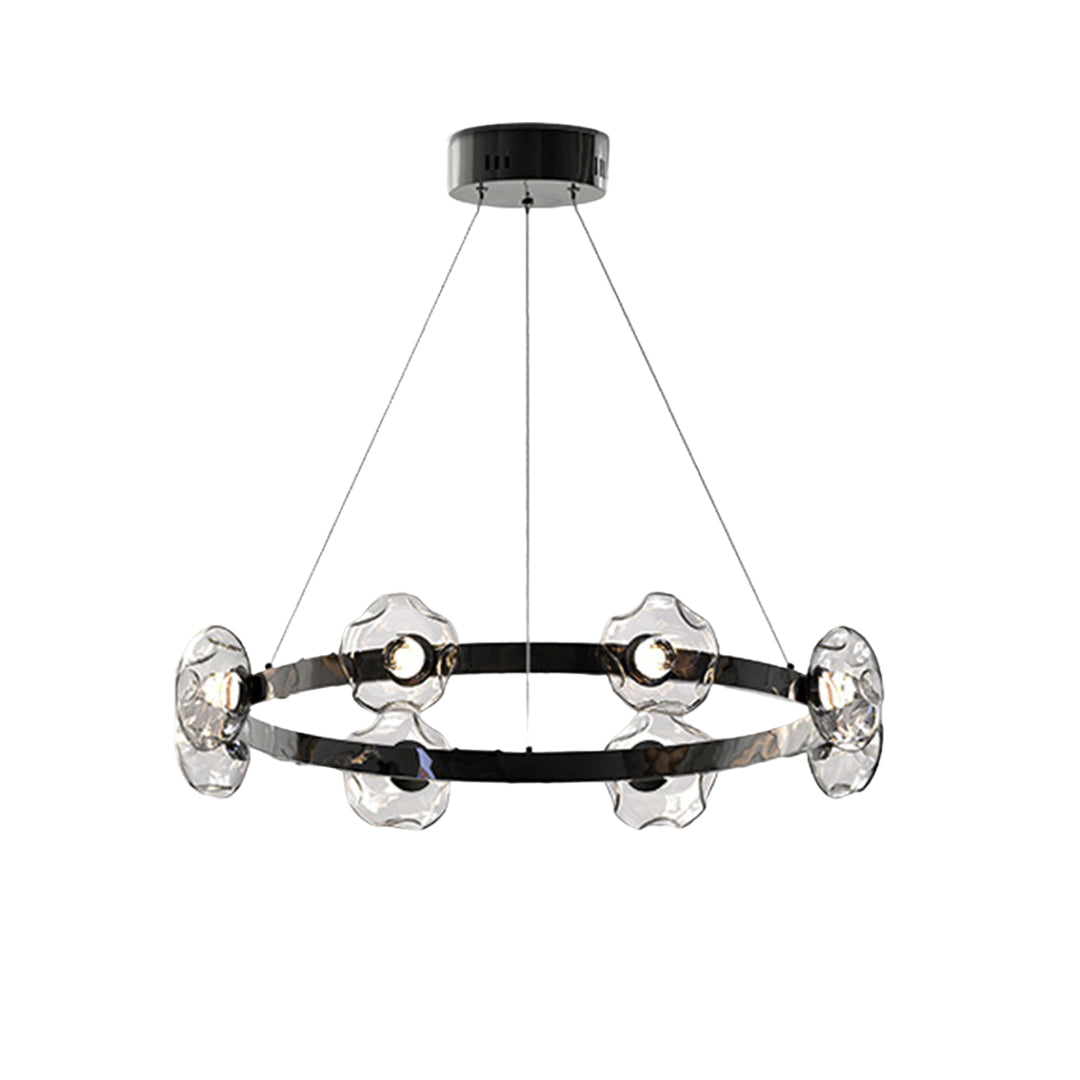 LED Dome Glass Ring Chandeliers Nordic Modern Ceiling Light