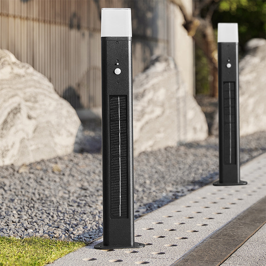 Motion Sensor Black Exterior Bollard Lighting Solar Path Lights