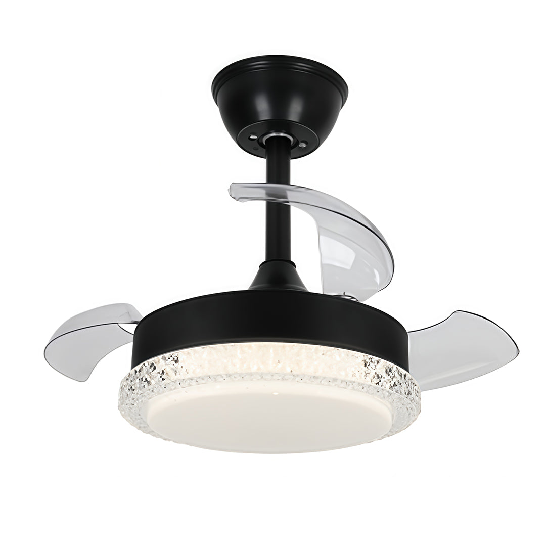 3 Blade Ceiling Fan with Light Flush Mount Quiet Fan Lamp