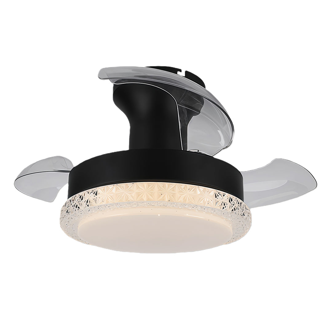 3 Blade Ceiling Fan with Light Flush Mount Quiet Fan Lamp