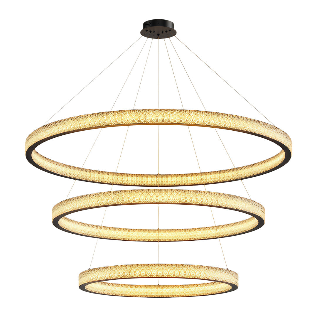 Circular Modern Chandelier Luxury Copper Ceiling Light