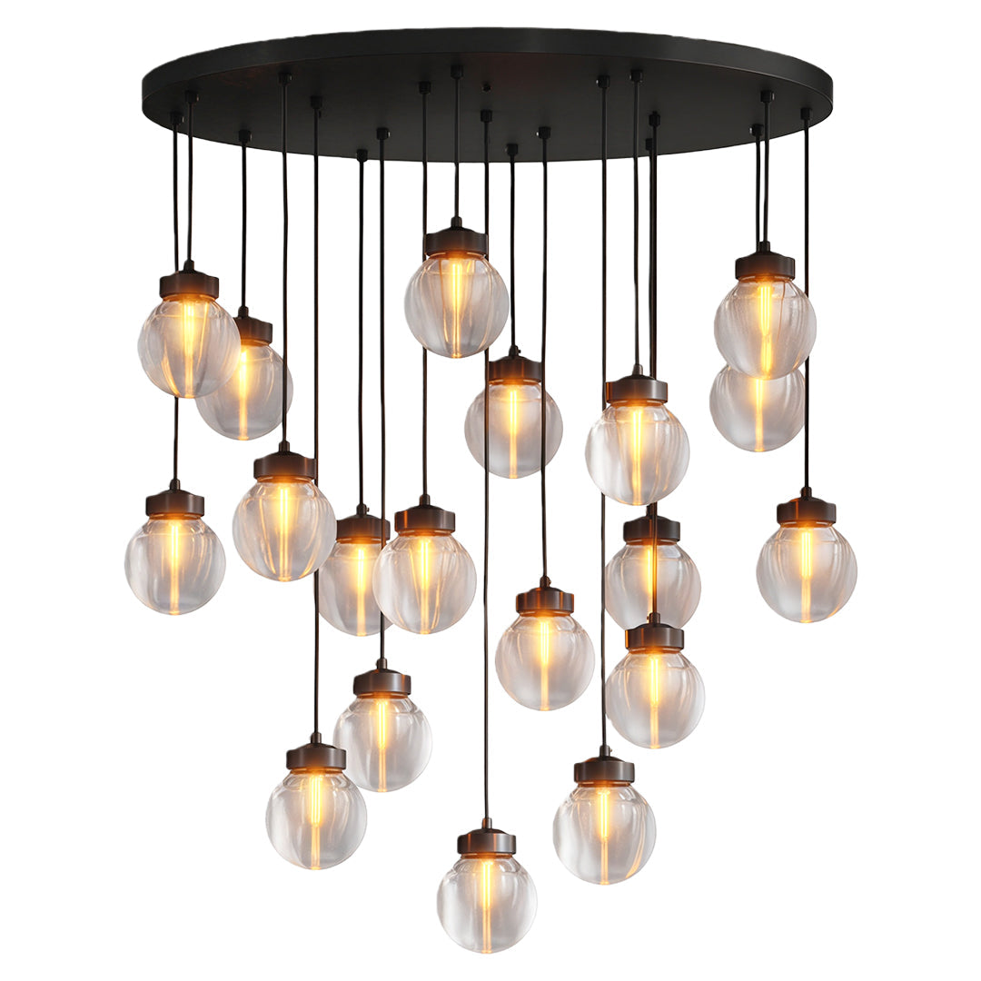 Modern Copper Chandelier Creative Luxury Glass Ceiling Light
