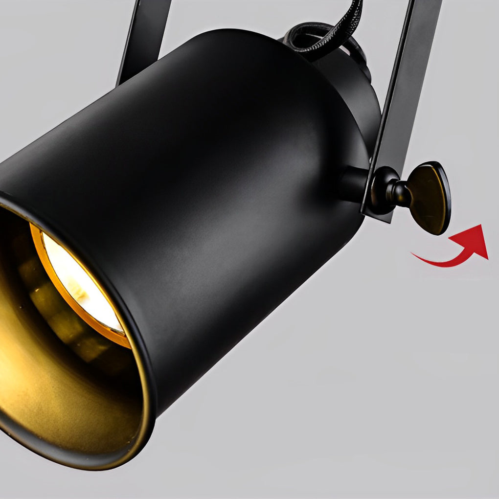Black Track Light Adjustable Industrial Spotlight