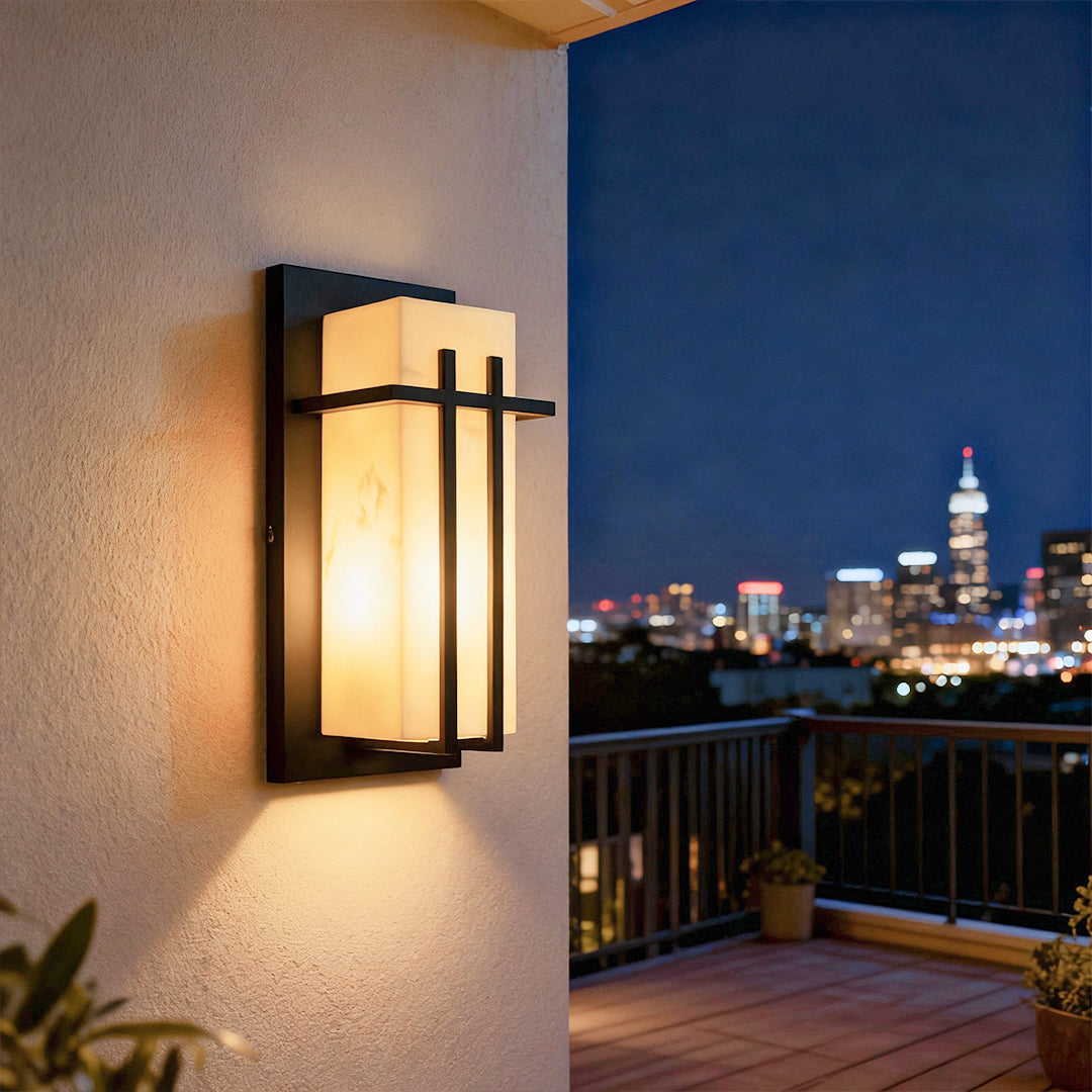 Black Wall Lights Outdoor Waterproof Fake Marble Lamp