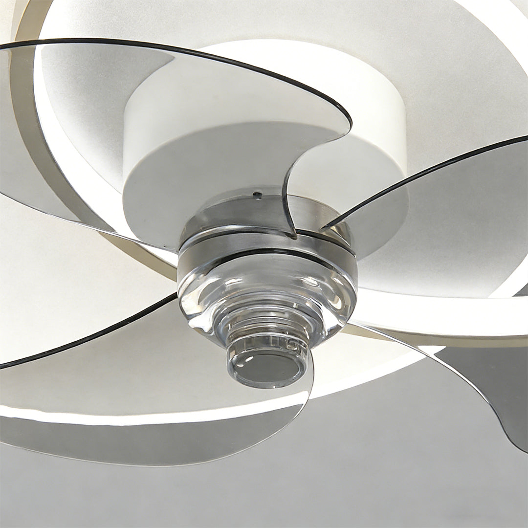 Black and White Ceiling Fans with Lights Modern Metal Light