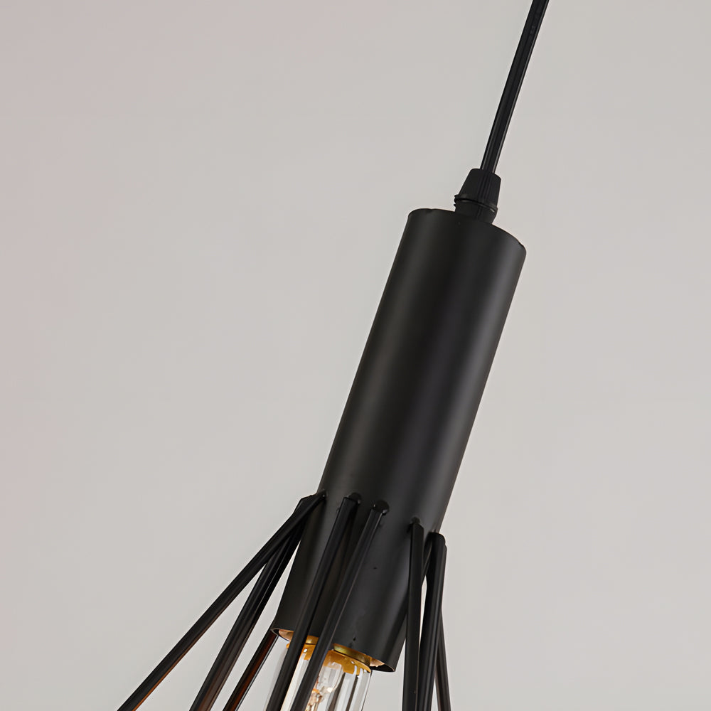 Black Wire Cage Pendant Light Vintage Geometric Ceiling Light