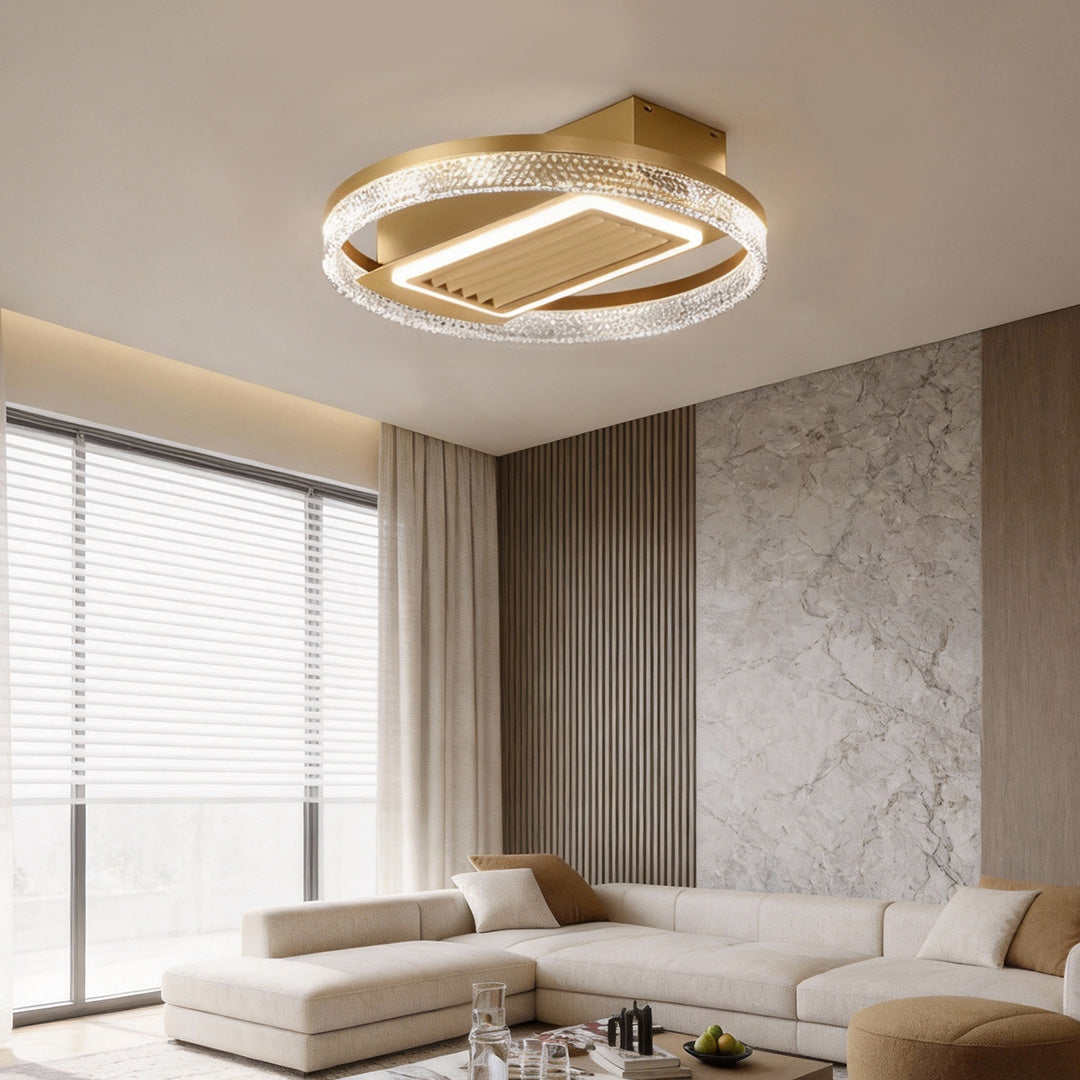 Bladeless Fan Lamp Modern Round 6‑speed Dimmable Light