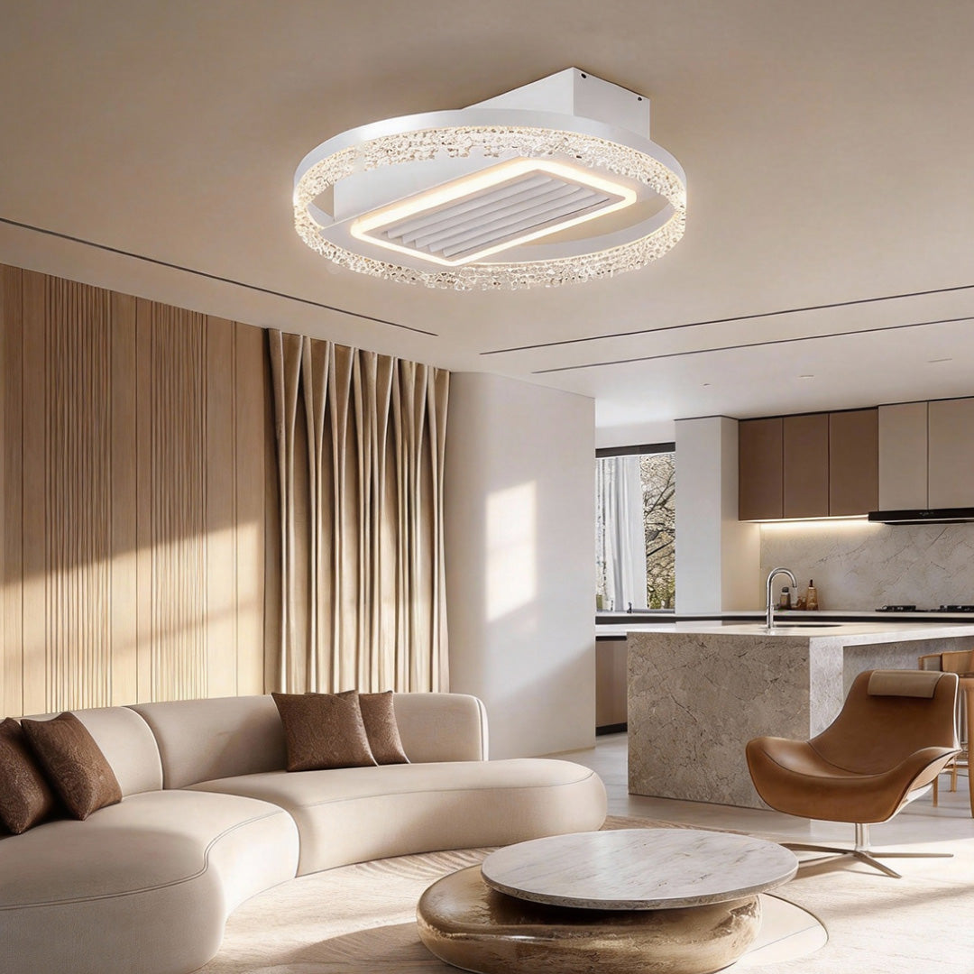 Bladeless Fan Lamp Modern Round 6‑speed Dimmable Light