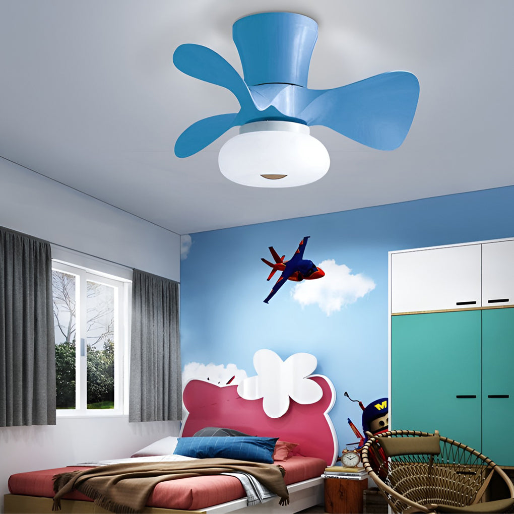 Macaron Ceiling Fan with Light Modern Decoration LED Light