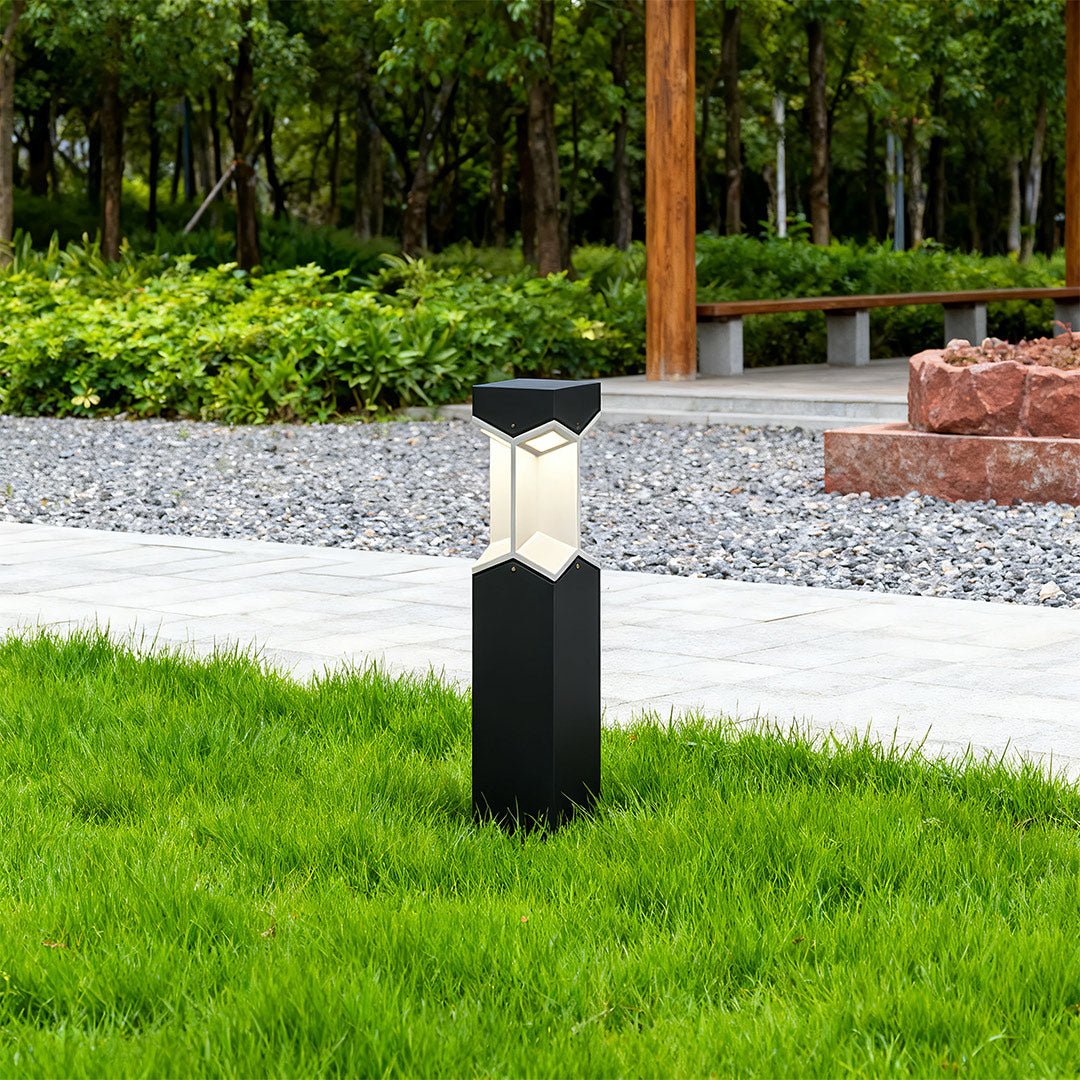 Bollard Landscape Lights Minimalist Black Weatherproof Outdoor Light