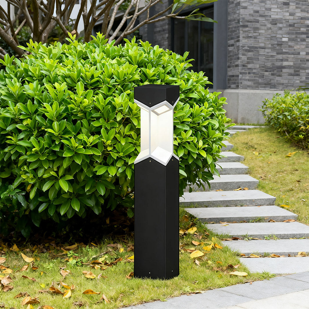 Bollard Landscape Lights Minimalist Black Weatherproof Outdoor Light