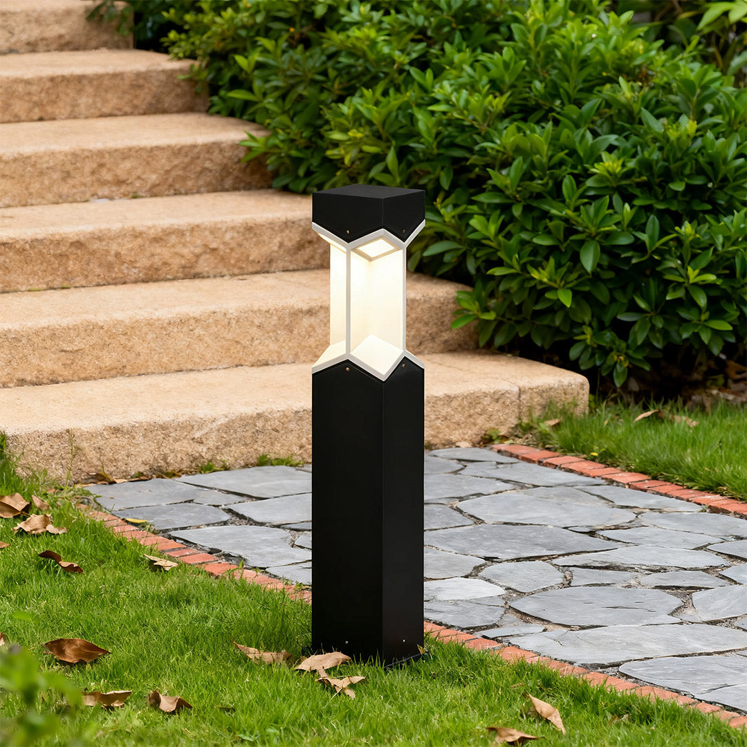 Bollard Landscape Lights Minimalist Black Weatherproof Outdoor Light