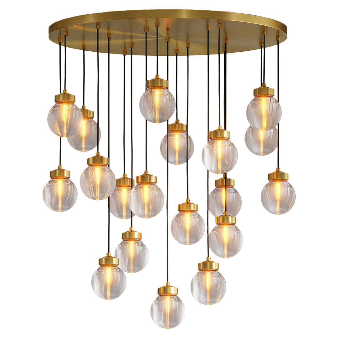 Modern Copper Chandelier Creative Luxury Glass Ceiling Light